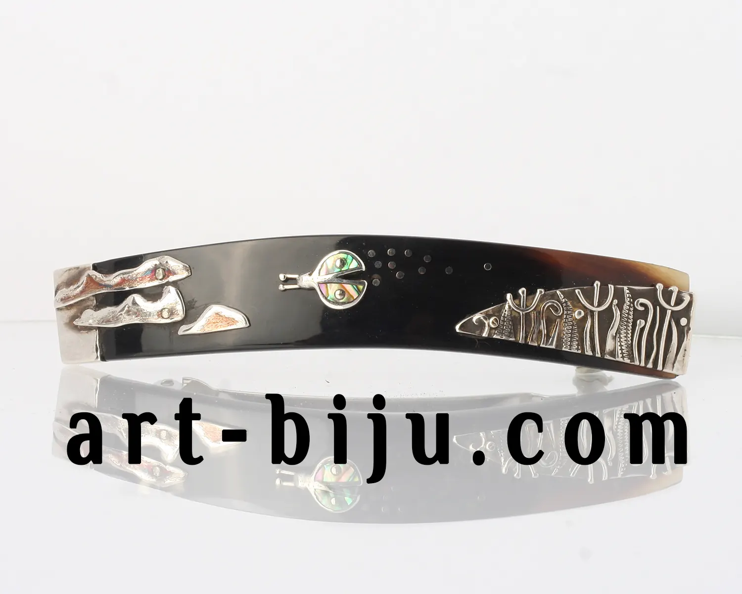 Barrette en argent avec coccinelle - Paysage optimiste.