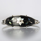 Bracelet avec une fleur - argent et mère de perle